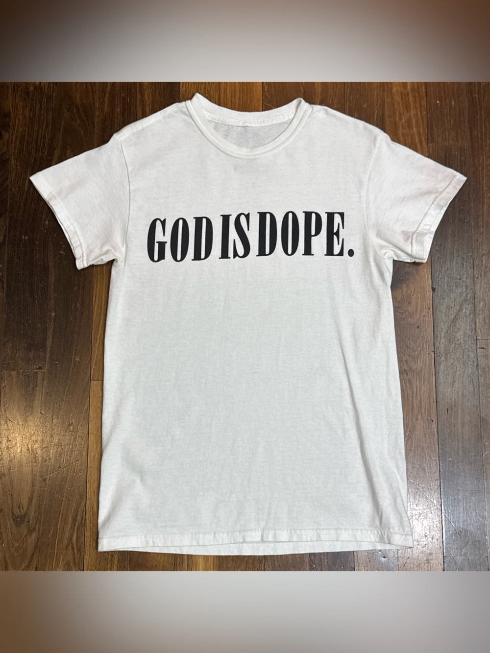 God Is Dope White T Shirt Size S Small Unisex Black Graphic Tee Christian Hip Ho